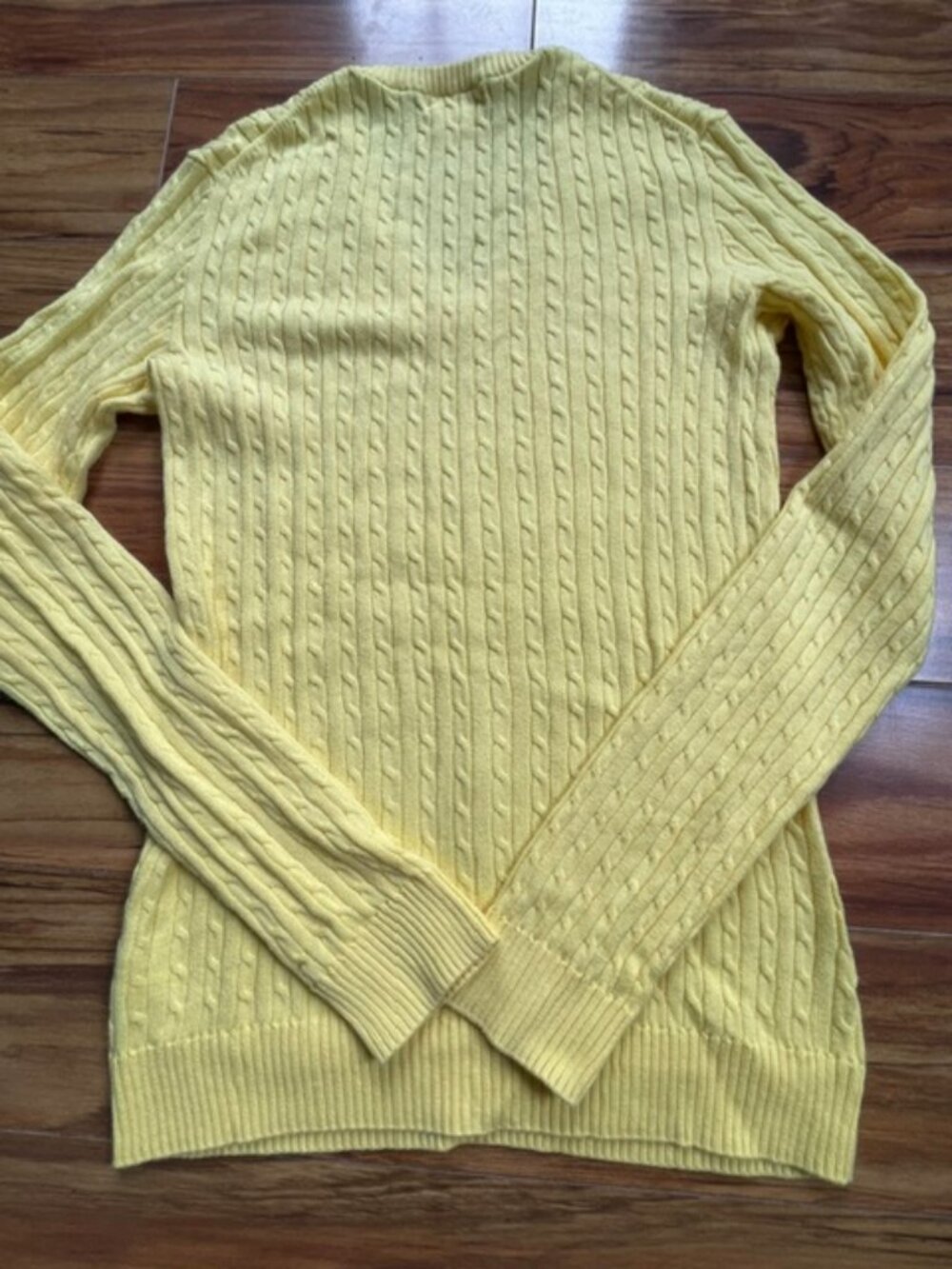 Lilly Pulitzer Women's V-Neck Cable Knit Long Sleeve Sweater, Yellow, Size S - Picture 3 of 7